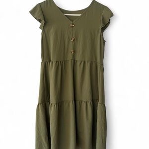 Olive Green Tiered Sundress